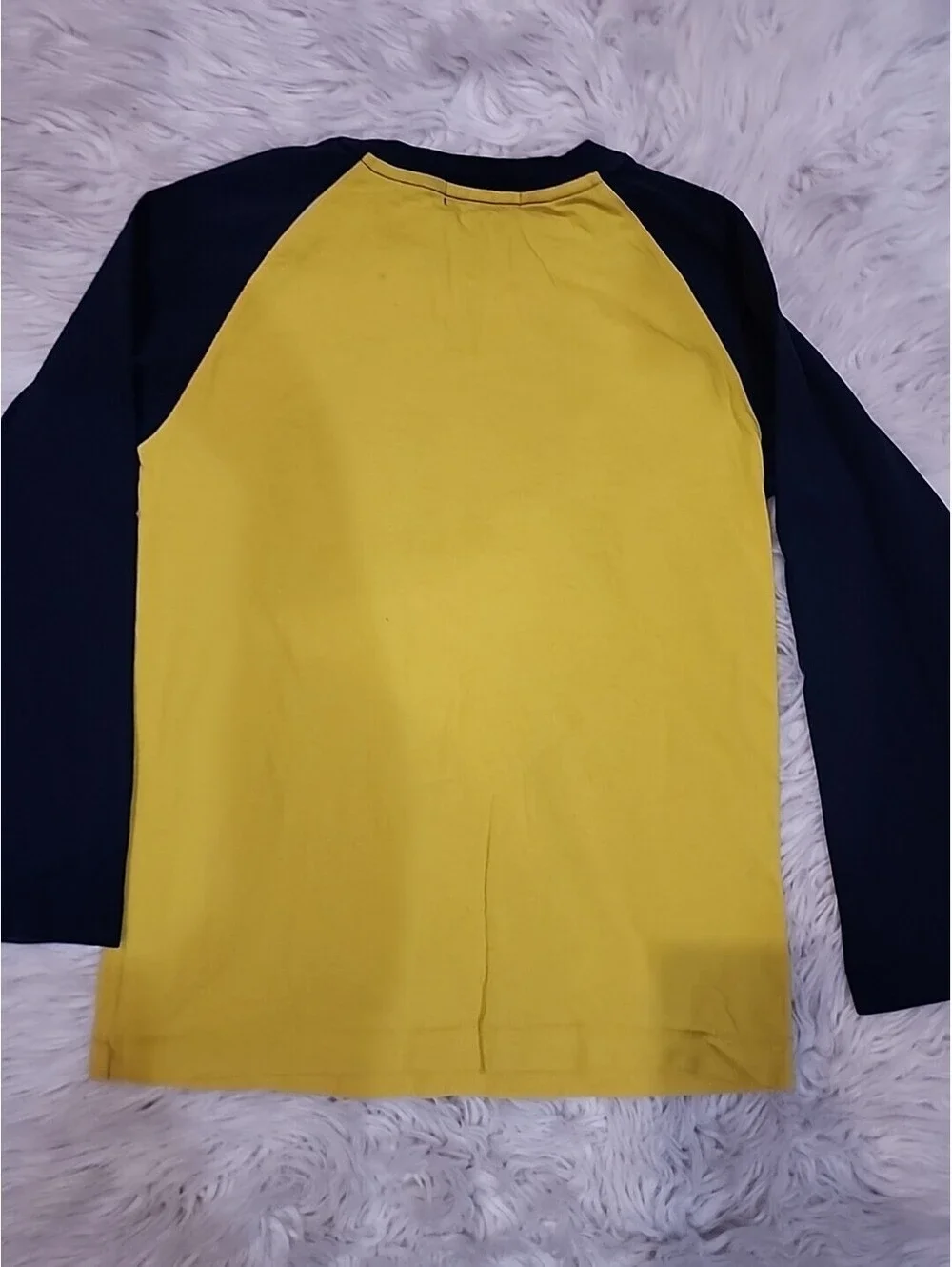Polo Ralph Lauren Boys S8 Shirt Yellow Navy Sleeves Graphic POLO RN 41381 56658